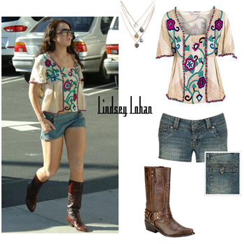 Lindsay Lohan Fashionably Dressed